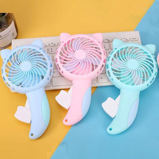 Manual Press Small Fan Cartoon Cooling Hand Fan Mini Handheld Fan Hand Press Small Fan Portable Fan For Home Office