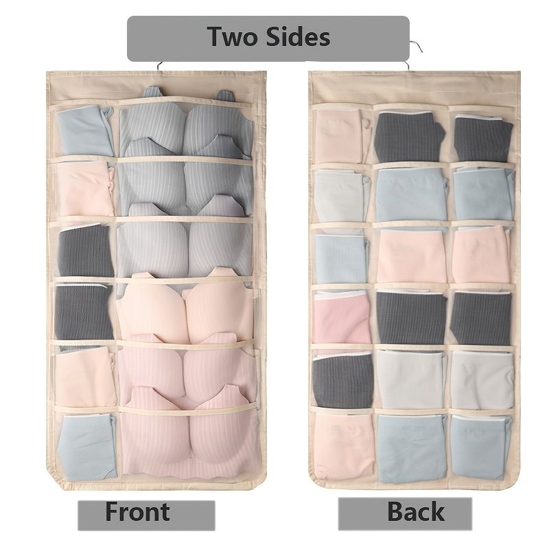 1pc Panty Underwear Storage Bag, Hanging Bag, Wall Hanging Double Sided Hanging Bra Bag