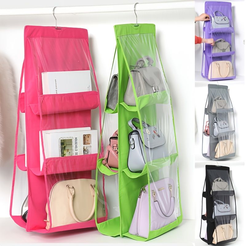 1pc Double-sided Bag Hanging Hanger, Bag Hanging Organizer, Bag Collection Storage Holder 20lbs(MAX)