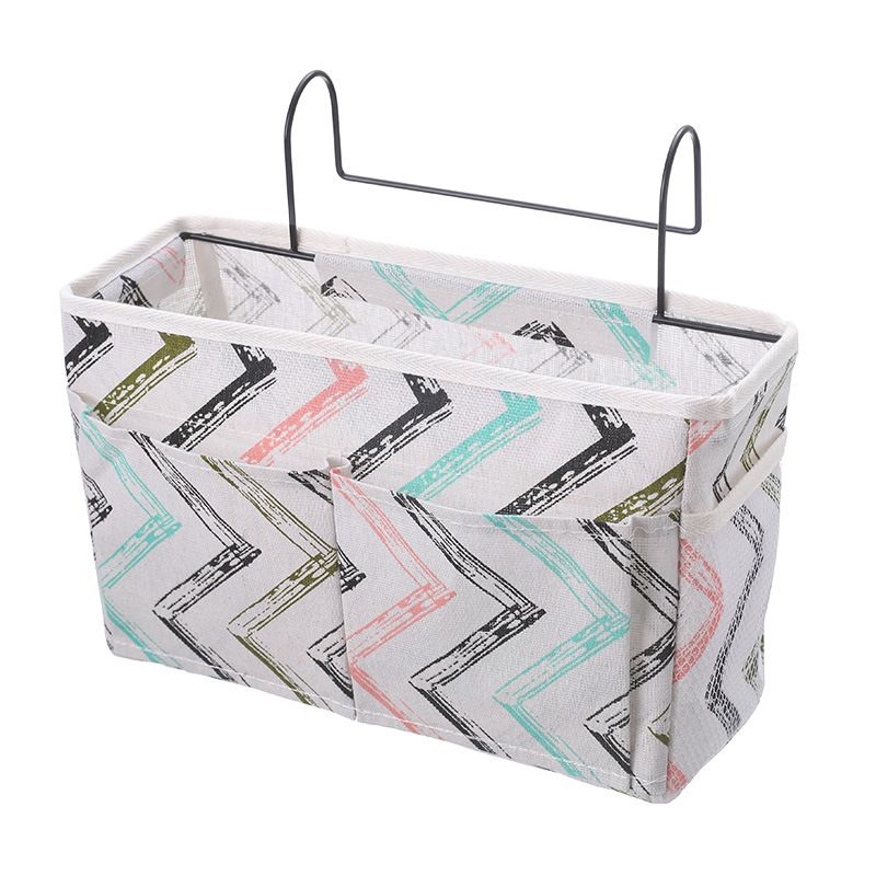 1pc Bedside Storage Bag With Pockets, Fabric Hanging Storage Organizer, Dormitory Upper And Lower Floor Storage Bag, Bedroom Storage Bag