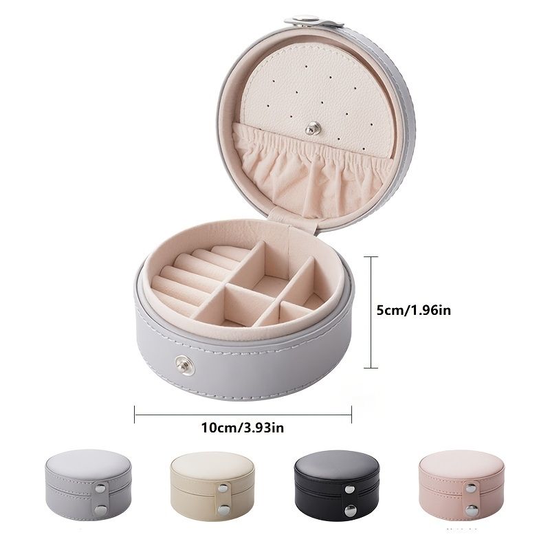 1pc; Mini Travel Jewelry Box; Travel Jewelry Case; Portable Jewelry Travel Organizer For Tangle-Free Necklaces Earrings Rings; Stud Earrings Storage Container