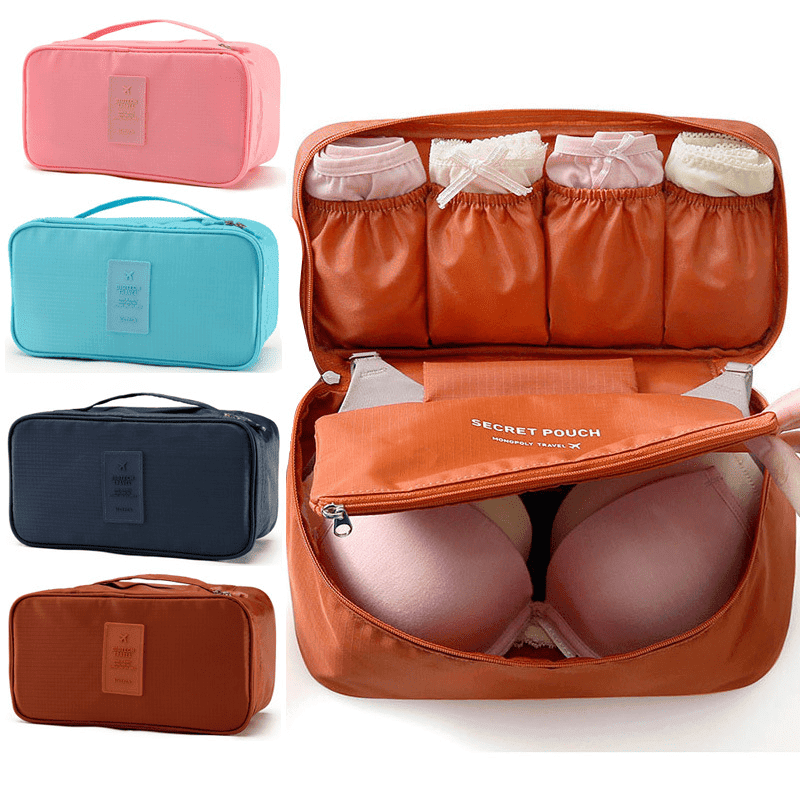 Travel Bra & Panty Organizer; Portable Underwear Organizer Zipper Storage Bag For Tie; Lingerie; Socks