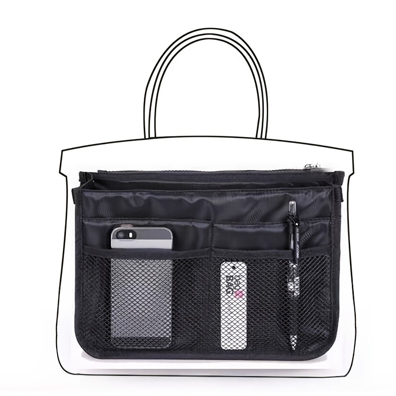 Purse Insert Storage Bag; Versatile Travel Organizer Bag Insert Cosmetic Bag With Multi-Pockets