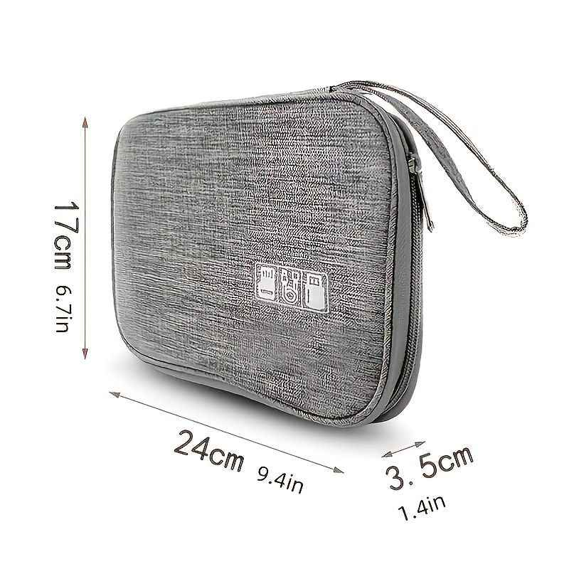 Multifunctional Data Cable Storage Bag; Portable Large Capacity Organizer Bag