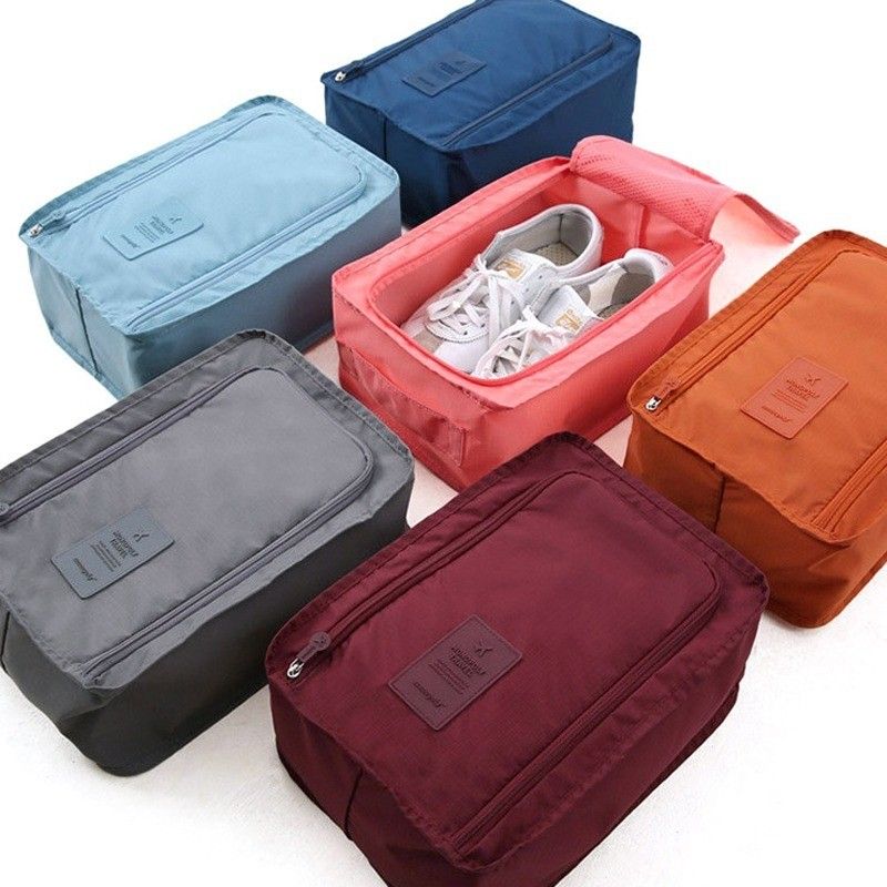 1pc Portable Waterproof Travel Shoes Storage Bag; Zip Storage Bag; Pouch Organizer