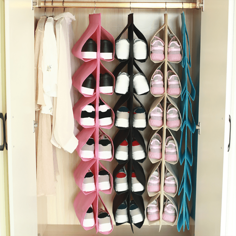 1pc Multi-layer Shoe Hanging Storage Bag; Shoes Organizer; Shoe Wall Hanging Organizer