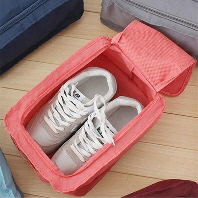 1pc Portable Waterproof Travel Shoes Storage Bag; Zip Storage Bag; Pouch Organizer