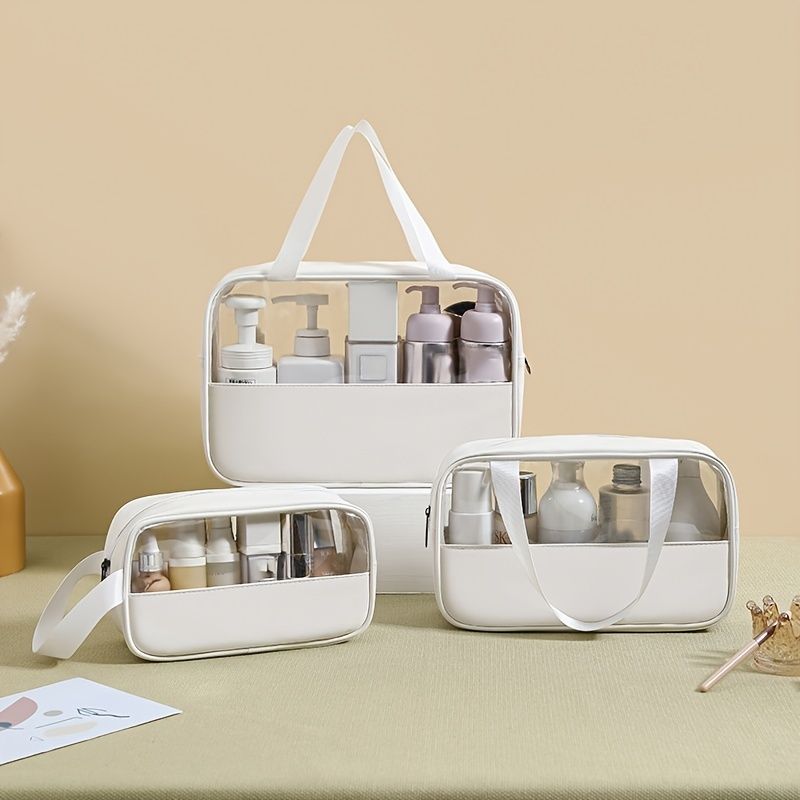 PVC Transparent Cosmetic Bag; Travel Makeup Bag; Large Capacity Travel Toiletry Bag