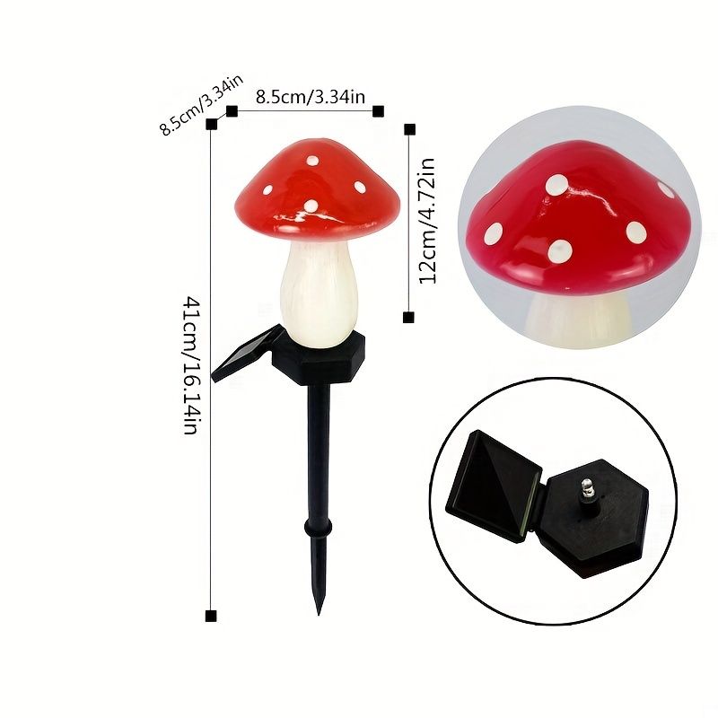 1pc, Outdoor Garden Solar Mushroom Light, Outdoor Landscape Atmosphere Decorative Light, Garden Decro, Garden Supplies, Outdoor Decor