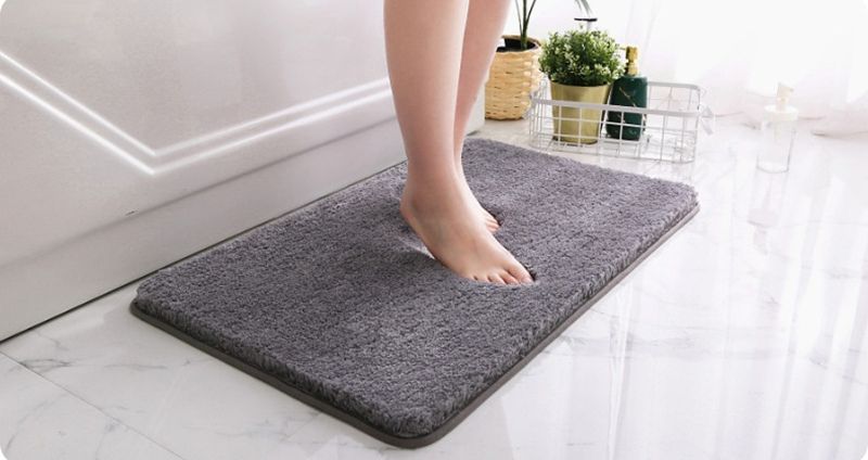 1pc Thickened High Fluff Floor Mat Bathroom Water Absorption Anti-skid Mat Bathroom Doormat Bedroom Carpet Floor Mat