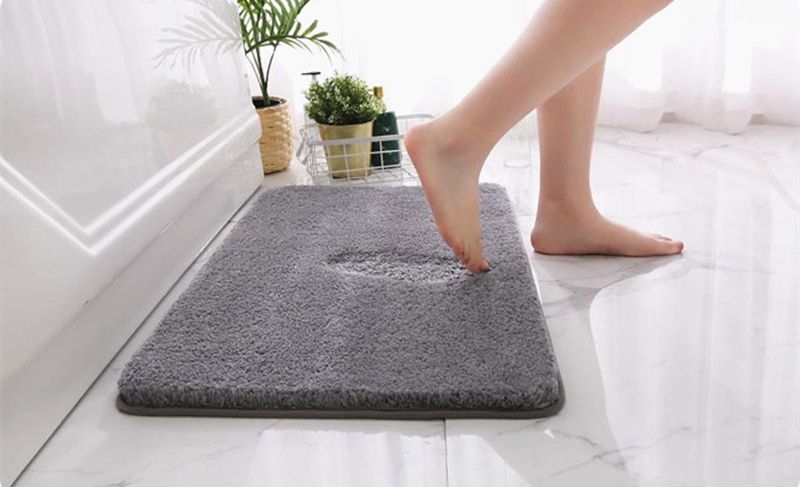 1pc Thickened High Fluff Floor Mat Bathroom Water Absorption Anti-skid Mat Bathroom Doormat Bedroom Carpet Floor Mat