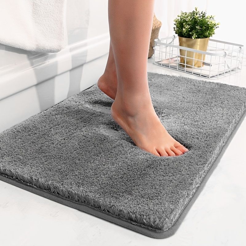 1pc Thickened High Fluff Floor Mat Bathroom Water Absorption Anti-skid Mat Bathroom Doormat Bedroom Carpet Floor Mat