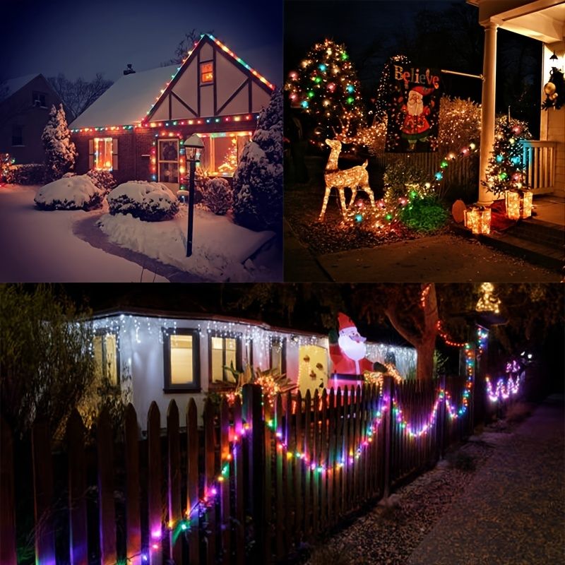 C7 Multi-color Christmas Decorative Lights; 28 Feet Retro Christmas Tree Lamps; Outdoor Roof Line String Lights; 27 Light Bulbs