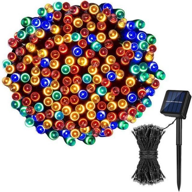 1pc; Led Solar String Light (21.3ft /39.3ft); 8-mode; 30led/100led; Solar Fairy Lamp; Waterproof Outdoor Festival Lights; Twinkle Lights