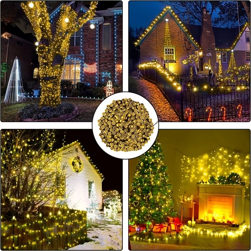 1pc; Led Solar String Light (21.3ft /39.3ft); 8-mode; 30led/100led; Solar Fairy Lamp; Waterproof Outdoor Festival Lights; Twinkle Lights