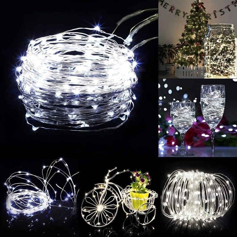 1pc 2032 Button Battery Copper Wire Lamp Romantic Interior Decoration Light Valentine's Day Bouquet Decoration Light Shopping Mall Atmosphere Light Garden Decoration