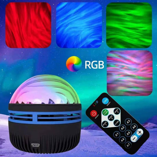 1 Set LED Water Pattern Starry Sky Light; Remote Control Aurora Projection Light; USB Plug-in Bedside Atmosphere Light; Small Magic Ball Stage KTV Hotel Laser Light