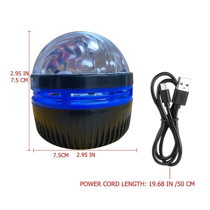 1 Set LED Water Pattern Starry Sky Light; Remote Control Aurora Projection Light; USB Plug-in Bedside Atmosphere Light; Small Magic Ball Stage KTV Hotel Laser Light