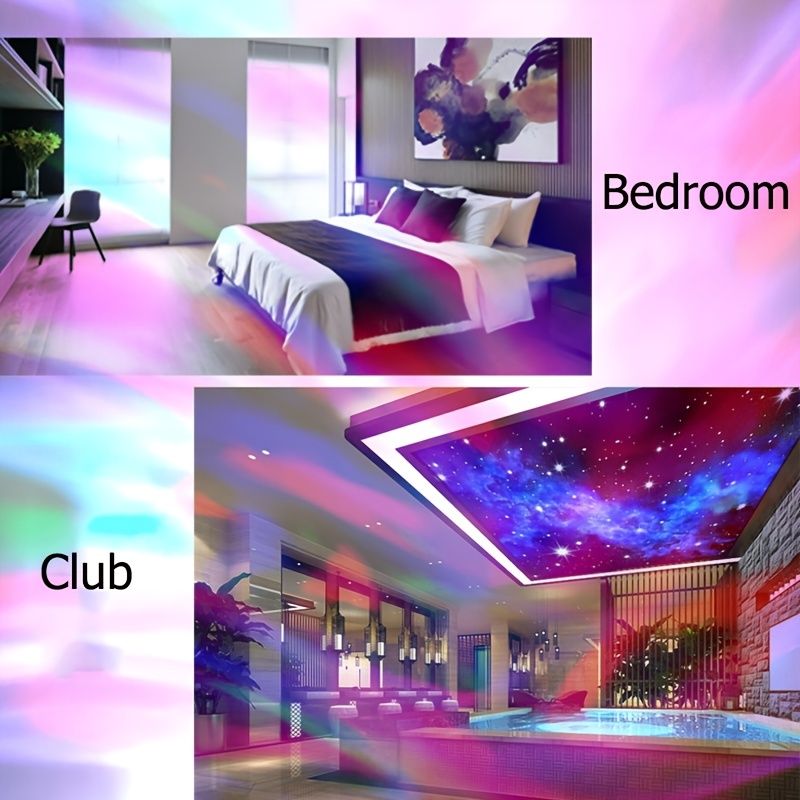 1 Set LED Water Pattern Starry Sky Light; Remote Control Aurora Projection Light; USB Plug-in Bedside Atmosphere Light; Small Magic Ball Stage KTV Hotel Laser Light