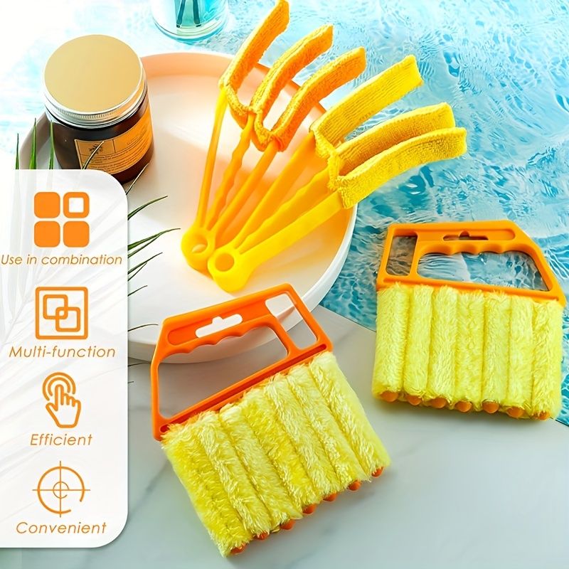 2/4pcs, Window Venetian Blinds Cleaning Tools Window Blinds Dusting Brush And 7-finger Dusting Brush, Suitable For Window Air Conditioner Duster Dirt Housekeeping Cleaning Agent