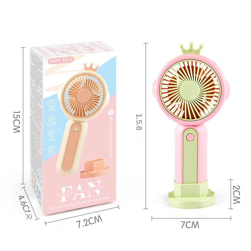 New USB handheld mini fan 3 super wind student summer desktop outdoor mini fan