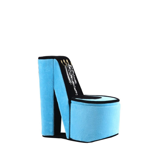 9" Tall Display Jewelry Box with Hooks, High Heel Shoe Design, Turquoise Velvet