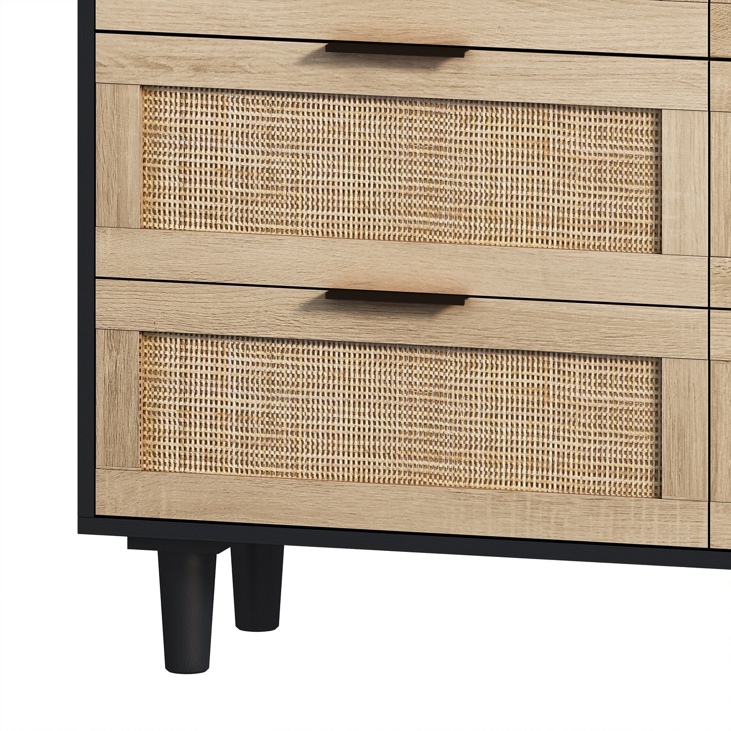 43.31"6-Drawers Rattan Storage Cabinet Rattan Drawer,for Bedroom,Living Room