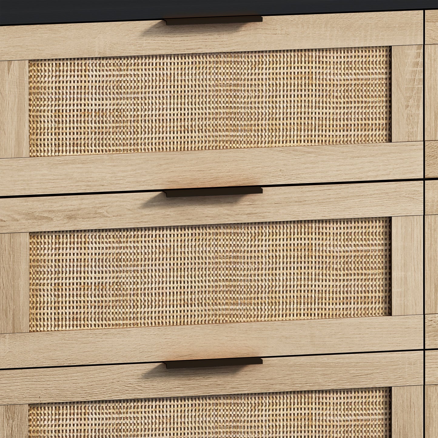 43.31"6-Drawers Rattan Storage Cabinet Rattan Drawer,for Bedroom,Living Room