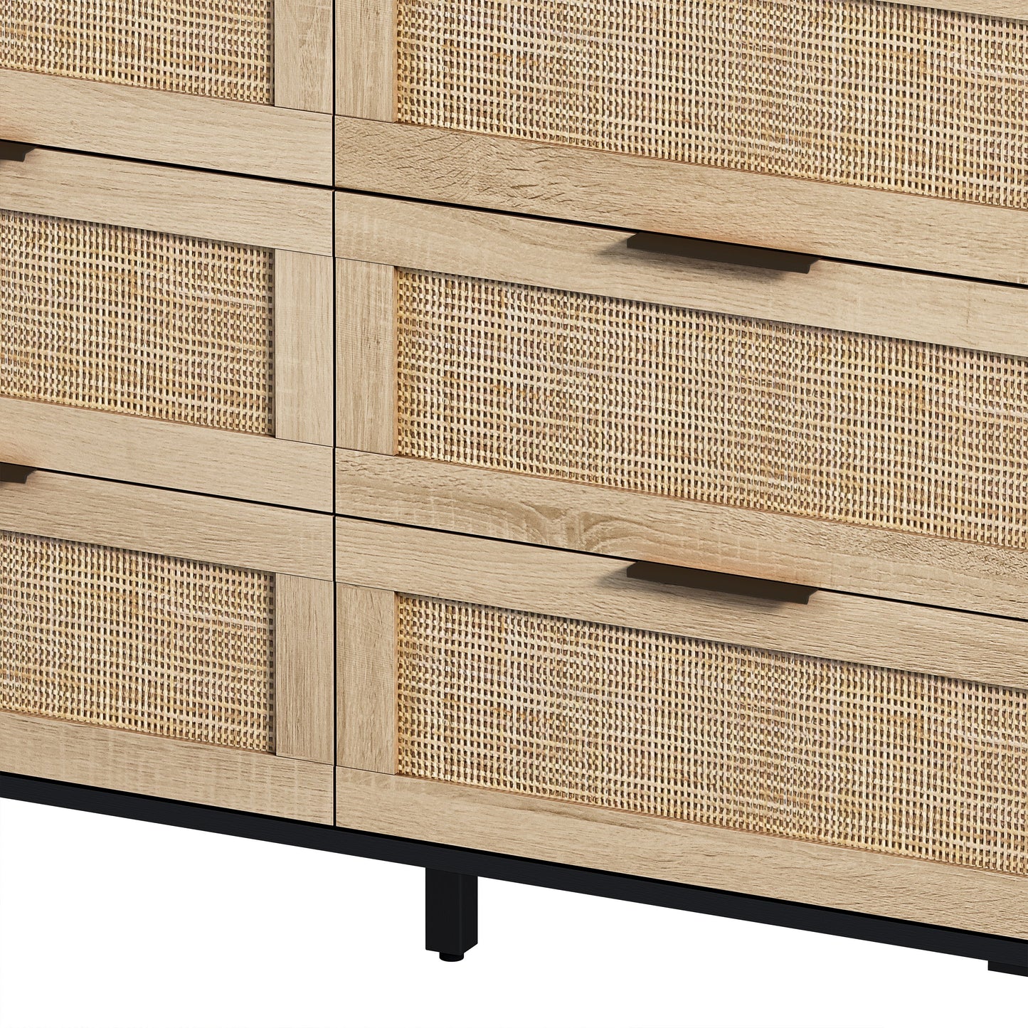 43.31"6-Drawers Rattan Storage Cabinet Rattan Drawer,for Bedroom,Living Room