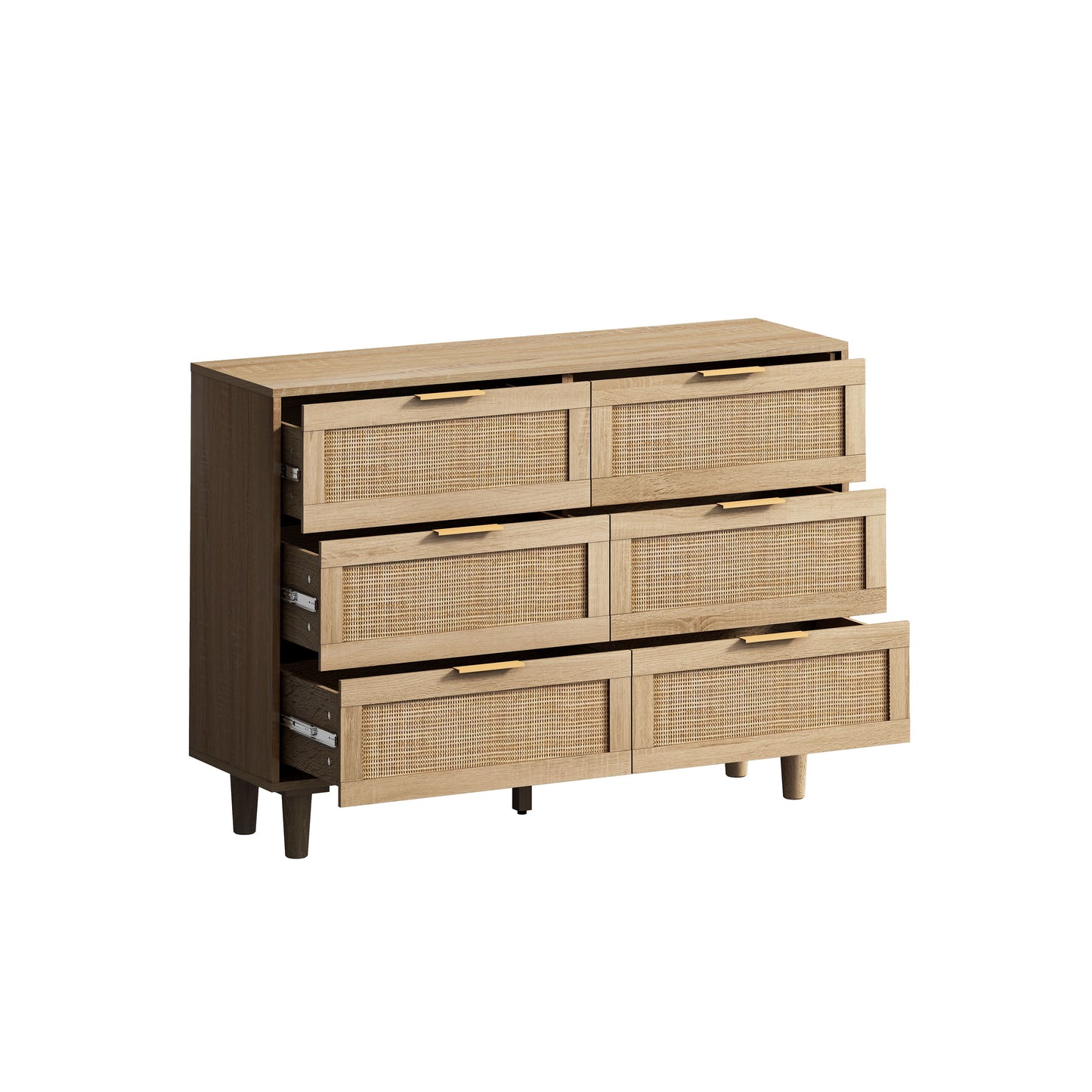 43.31"6-Drawers Rattan Storage Cabinet Rattan Drawer,for Bedroom,Living Room