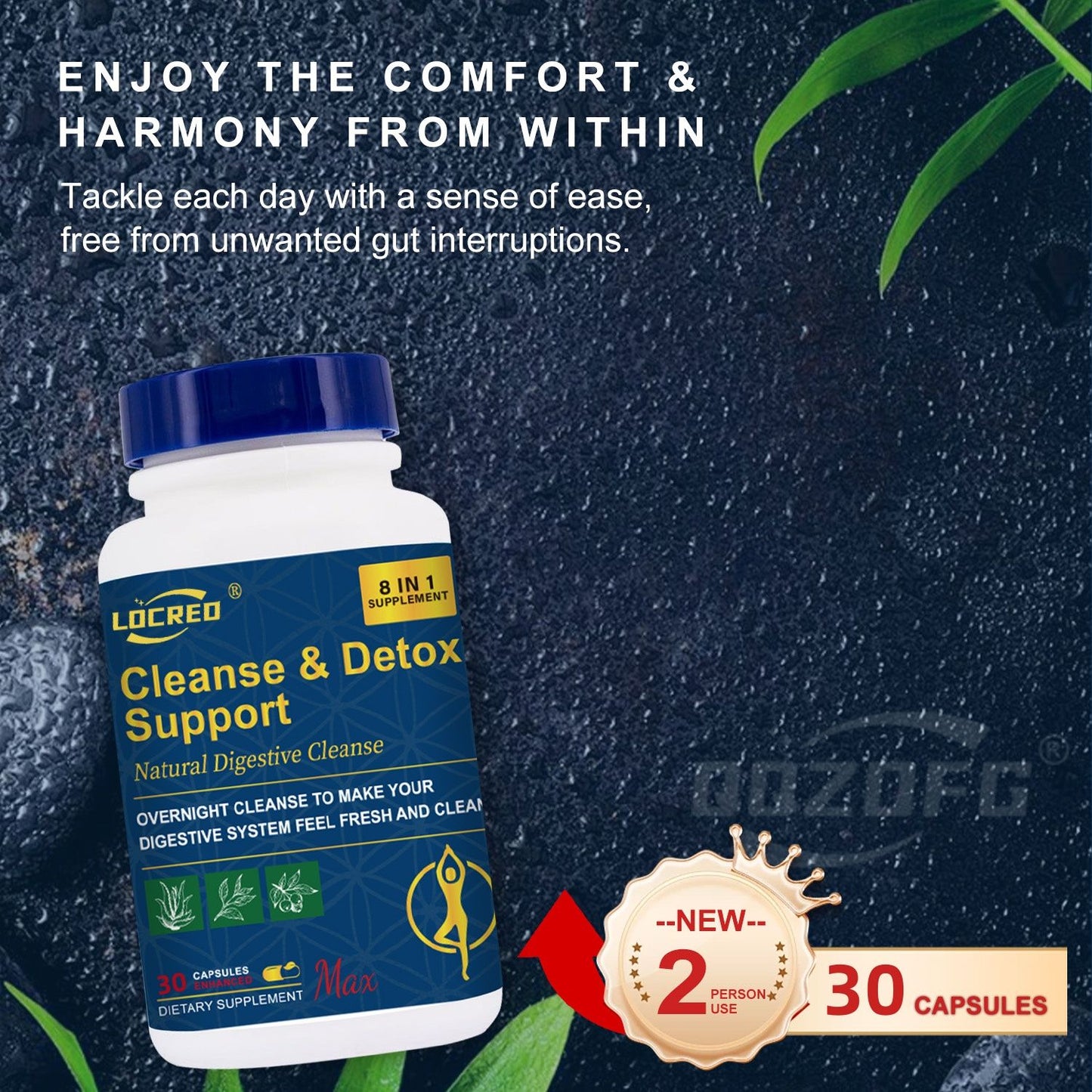 Cleanse & Detox Capsule Gentle Herbal Supports Digestive Health 30 Capsules