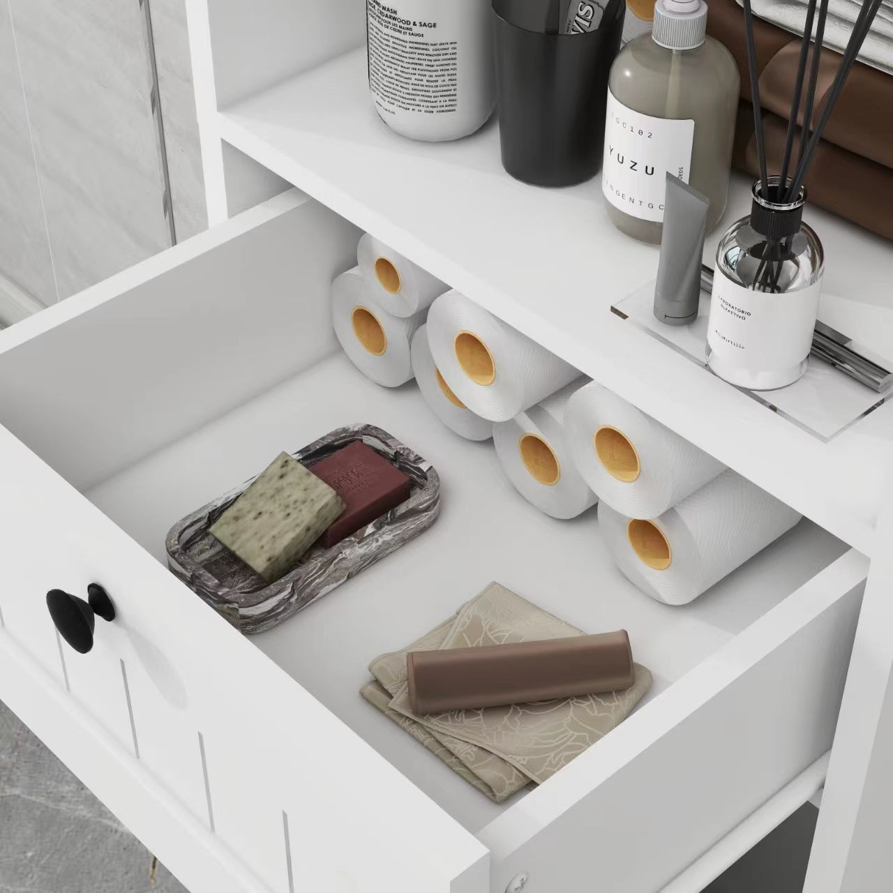 One-Compartment One-Drawer Tilt-Out Laundry Sorter Cabinet